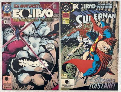 LOT OF 2 COMICS FEATURING ECLIPSO THE MANY FACES OF EVIL #1, SUPERMAN #4