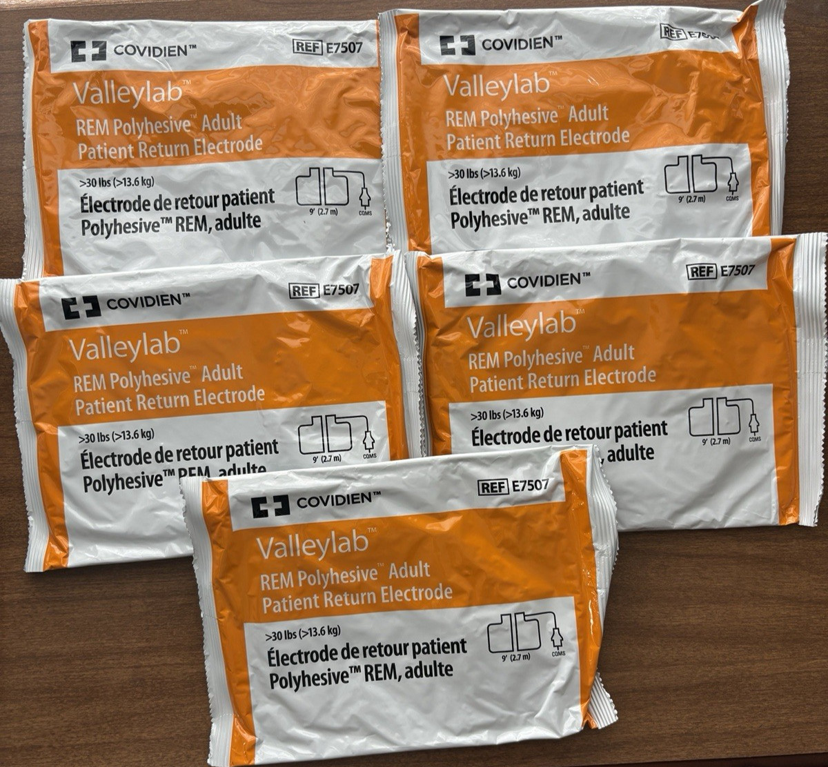 Lot Of 5 Covidien Valley lab Adult Electrode Pad