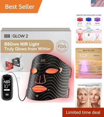 Red Light Therapy Mask for Face   4 Light Modes with 850nm NIR, Red & Blue LE...
