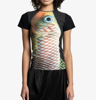 Botter Women s XS Fish Print Top Read Description For Flaw 