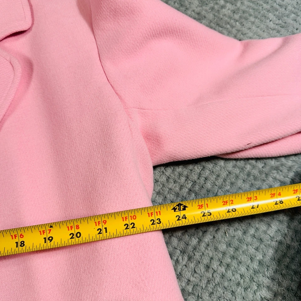 H&M Light Bubblegum Pink Warm Double Breasted Cozy Trench Coat WXL Full Length - Image 4 of 4