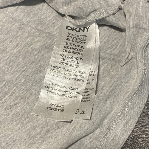 DKNY Ringer T-Shirt Men's XL Gray Navy Blue Short Sleeve Cotton Blend Y2K - Picture 7 of 7
