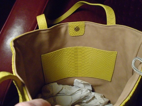 GiGi New York yellow embossed leather tote NWOT made in USA - Picture 8 of 9