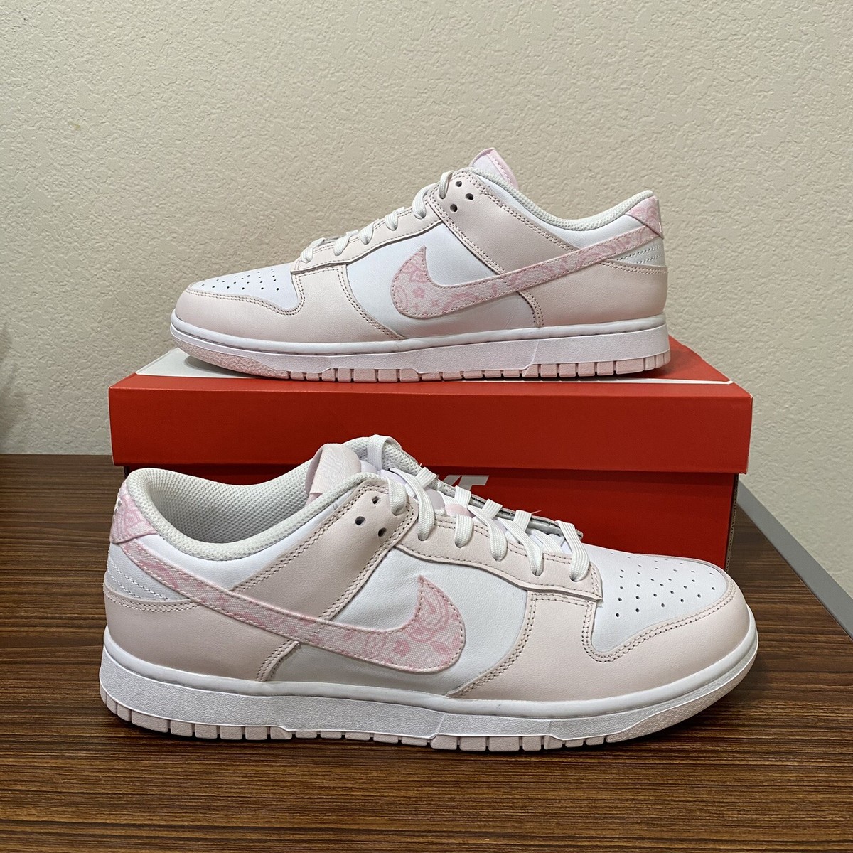 Nike Dunk Low Soft Pink Paisley FD1449-100 Women's Size 12 / Men's