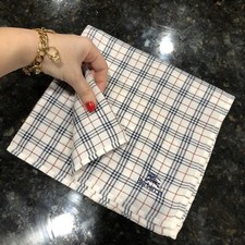 Authentic Burberry Men's Pocket Handkerchief Neck Tie Blazer Suit Wedding Check