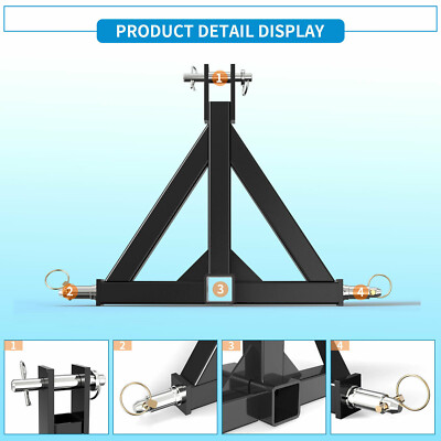 3 Point 2'' Receiver Trailer Hitch Category One Tractor Tow Hitch Drawbar Adapter