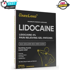 4% Lidocaine Gel Patch, 6 Count | Maximum Strength Pain Patches for Muscle Rel..