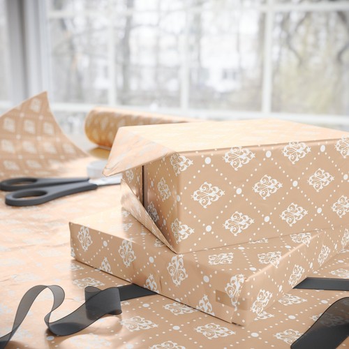 Tan With White Pattern Wrapping Papers - Picture 13 of 37