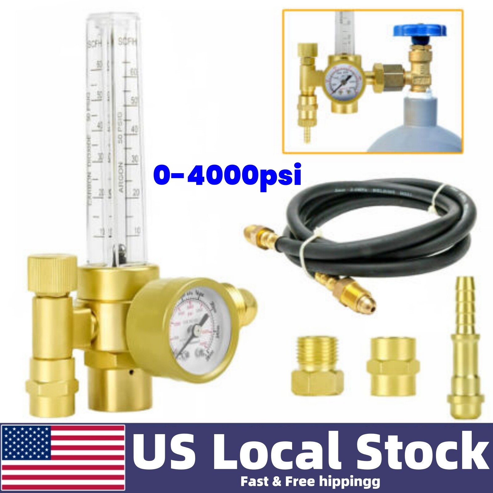 Welding Gas Regulator For Argon - 0-25MPa Flow Meter Pressure Gauge, G5/8 Inlet (Disposable Style) - View #9