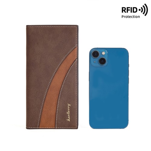 Man's RFID Blocking Clutch Bag Leather Long Wallet Credit Card Holder Wallet US - Picture 4 of 19