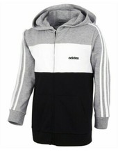 adidas Little Boys Cotton French Terry Colorblocked FZ Hoodie - NWT - MSRP 45.00