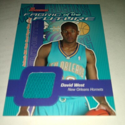 DAVID WEST 2003 BOWMAN FRABIC OF THE FUTURE JERSEY ROOKIE HORNETS XAVIER PACERS