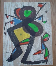 JOAN MIRO - RARE - Original  Color Woodcut Engraving - Fine Condition