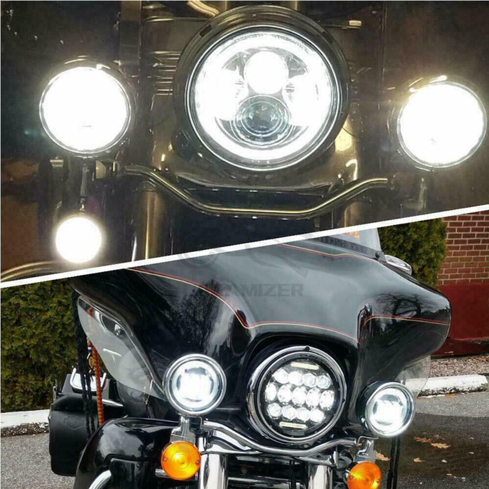 1 Pair 4.5" LED Spot Fog Passing Lights Lamp For Yamaha V star 1100 650 Classic