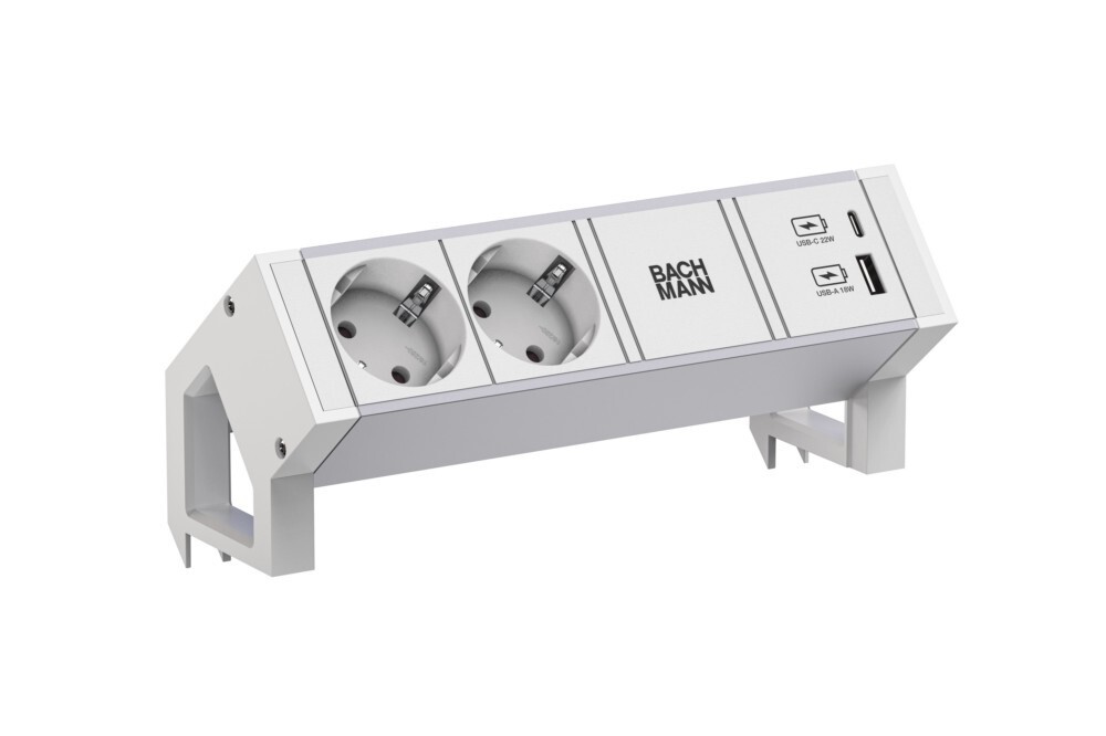 Bachmann Steckdosenleiste 937.402 weiß Steckdosenleisten Aluminium