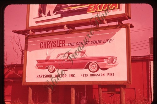Chrysler Car Billboard Sign 1950s 35mm Slide Hartsook Motor Knoxville - 第 1/3 張圖片