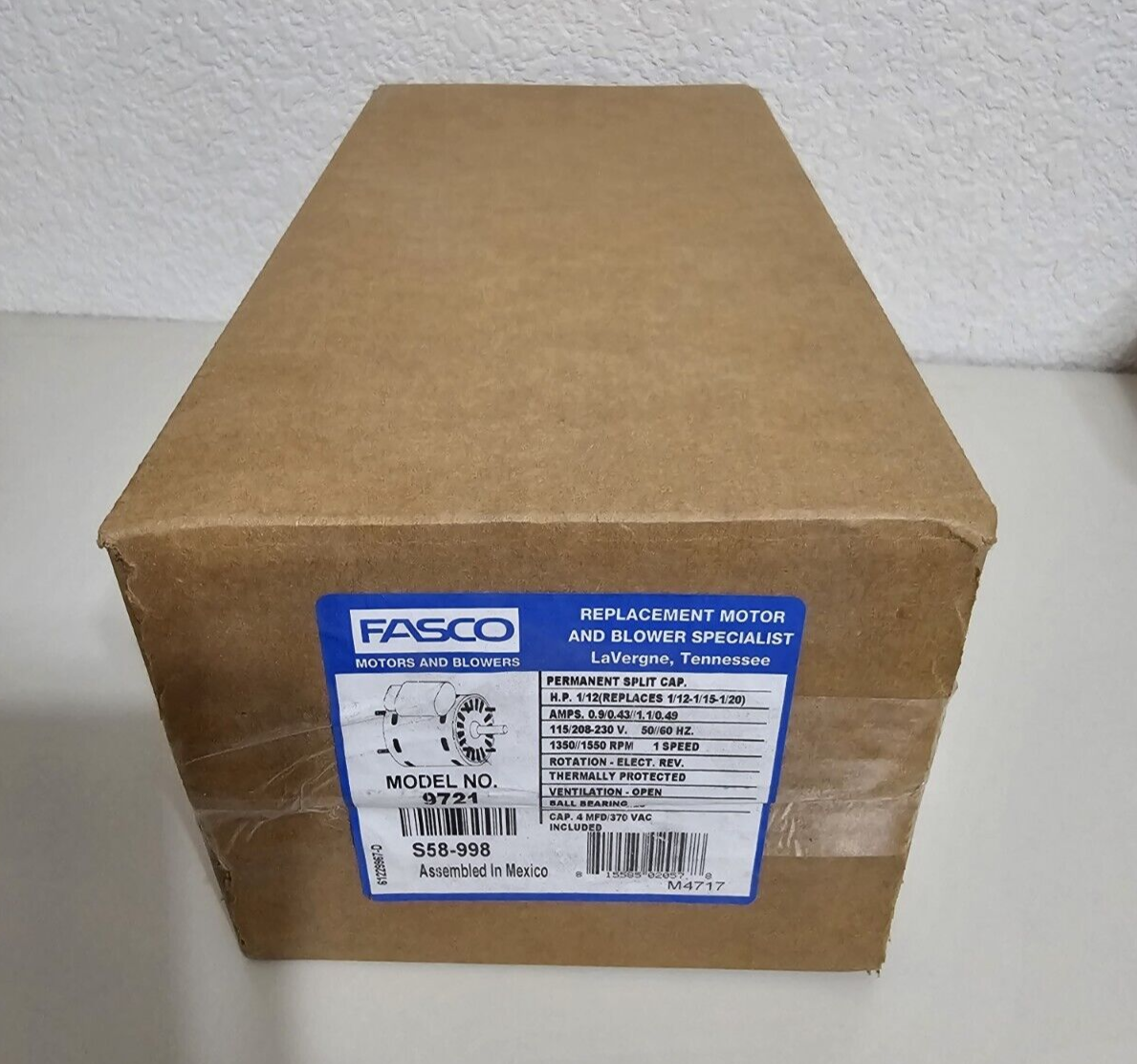 Fasco 9721 3.3 in 1550 RPM 230V Electric Motor for sale online | eBay