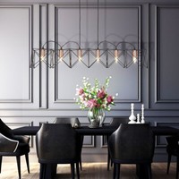 KäFig Design HäNgelampe Wohnzimmer Beleuchtung Decken Pendel Leuchte Schwarz