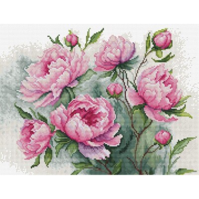 Counted Cross Stitch Kit Peonies Flowers Luca-S DIY