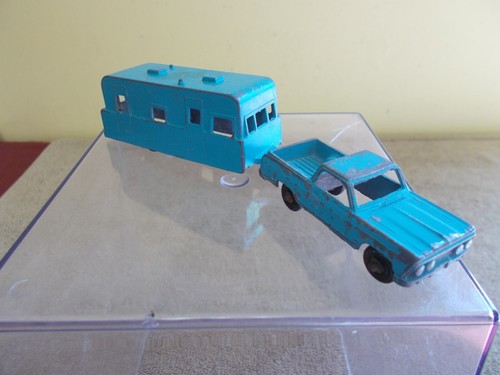 VINTAGE DIECAST ABHOLWAGEN SPIELZEUG CAMPER TOOTSIE MIDGET BLAU PATINA - Bild 3 von 20