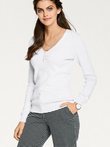 white designer sweater