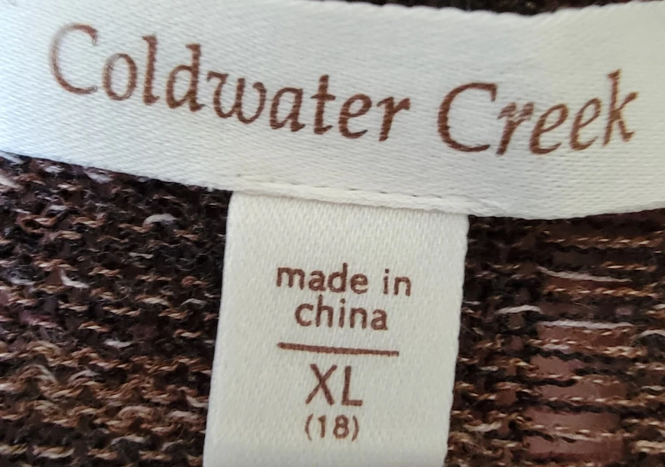 Coldwater Creek Mujer Cárdigan Camisa Top Blusa Talla XL X Grande 18 Marrón Tostado Foto 2 de 4