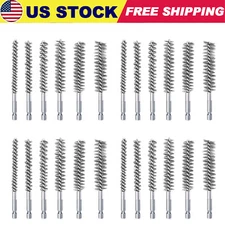 Stainless Steel Wire Bore Brushes 1/4" Hex Shank for Power Drill Cleaning 8-19mm