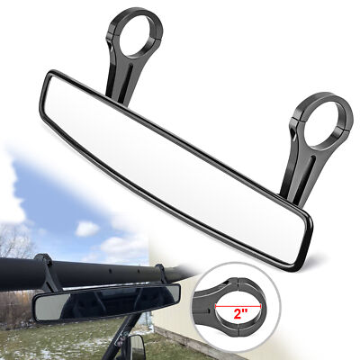 UTV ATV Rear View Side &amp; Center Mirrors 2" Roll Bar For Honda