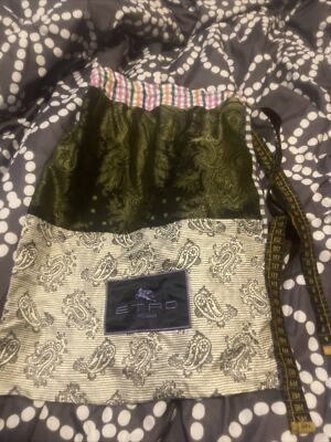 Etro Milano Large Drawstring Tape Measure Bag/Pouch Made in Italy New