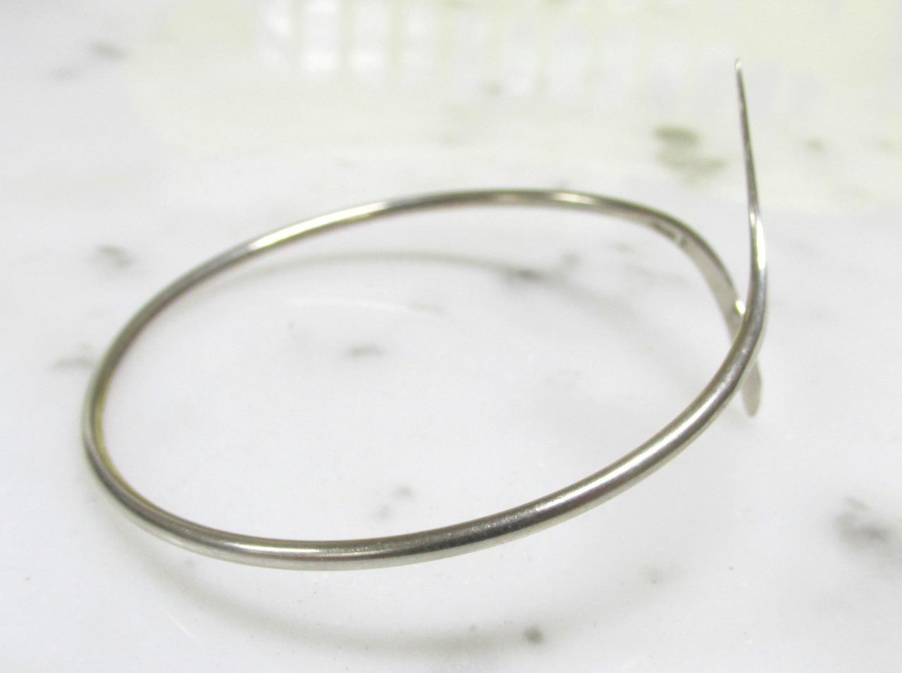 Thin Sterling Silver Wrap Design Bangle Bracelet … - image 2
