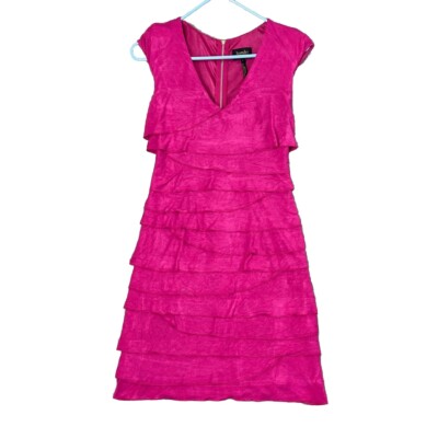 Laundry by Shelli Segal Fuchsia Pink Tiered Layered Bodycon Dress 2  Barbiecore | eBay