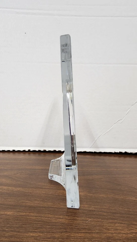 Marco de vidrio grueso floral esmerilado grabado Mikasa cuadrado 8" x 8" cuadro redondo Foto 4 de 4