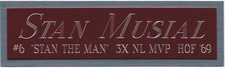 STAN MUSIAL ST. LOUIS Cardinals NAMEPLATE FOR AUTOGRAPHED Signed BASEBALL JERSEY