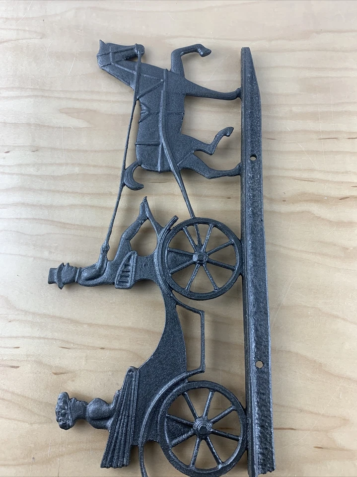 Buzón de metal vintage para caballo y cochecito 13 pulgadas de ancho Foto 2 de 4