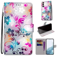 Flower Wallet Phone Case For iPhone Samsung Moto Xiaomi Huawei Honor OPPO Google