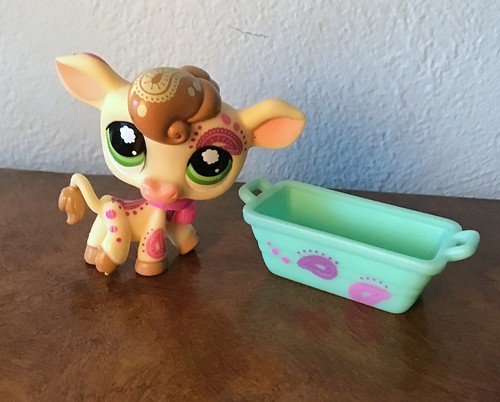 Littlest Pet Shop Postcard Pet Cow #1066 Complete with Accessories