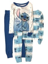Disney Lilo  Stitch Girls Long Sleeve 4pc Sleep Set Pajamas 4