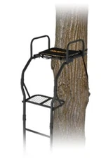 16' 1 Person Black Steel Ladder Treestand Removable Bench Seat Hunter Stand