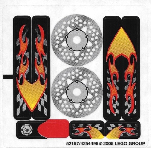 LEGO New Power Racers 8645 Sticker Sheet Only Original Muscle
