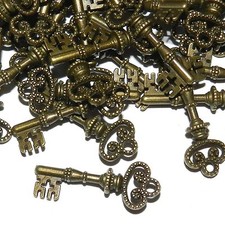 ML935 Antiqued Bronze 32mm Skeleton Key Pendant Charm Drop Focal 25pc