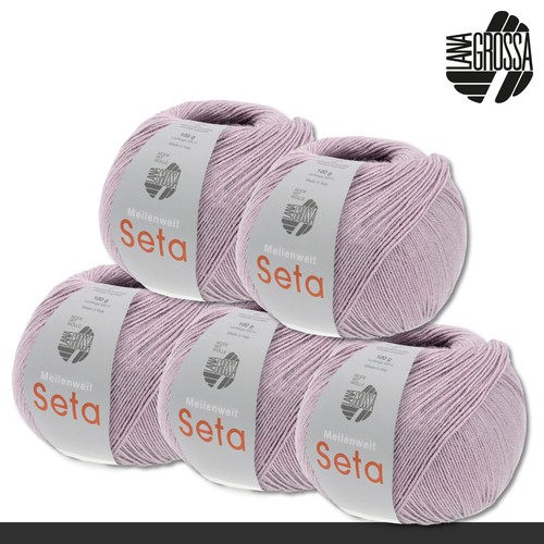 Lana Grossa 5x 100 g Meilenweit 100 Seta Sockenwolle Merino Seide Garn 35 Farben - Bild 35 von 72