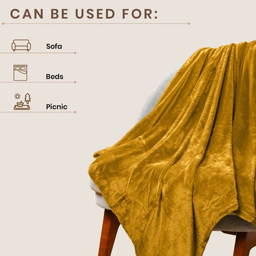 Extra Large Fleece Blanket Super Soft Reversible Bed Sofa Throw Double King Size - Picture 103 of 127