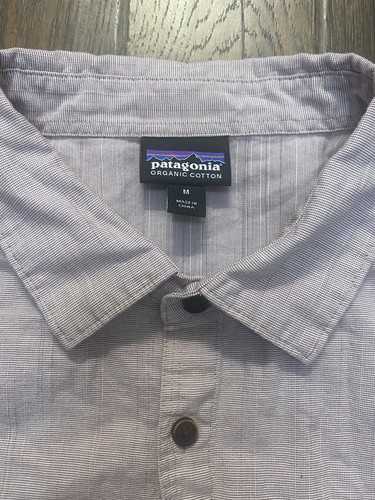 Patagonia Mens Long Sleeve Button Up Shirt Size: Medium Dragon Purple Chambray - Picture 5 of 7