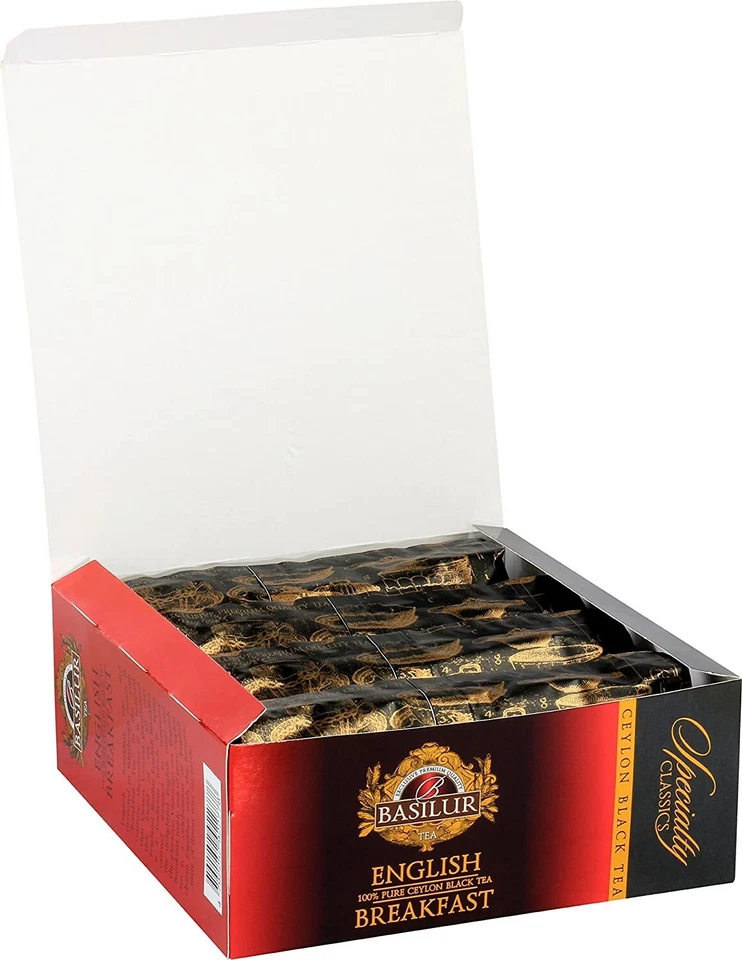 Albahaca, Desayuno Inglés puro té negro de Ceilán, 100 bolsitas de té x 12 paquetes Foto 4 de 4