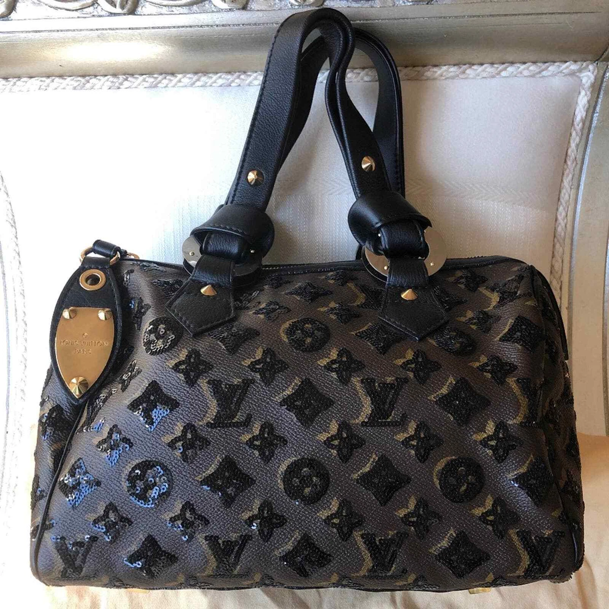 Louis Vuitton Black Sequin Monogram Speedy Eclipse