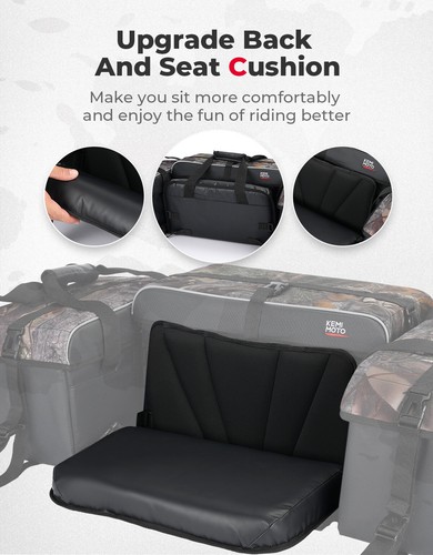 ATV Rear Seat Bag + Tank Saddle Storage Bag w/Cushion Cooler Padded Bottom Bags - Picture 6 of 22