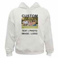 Custom Personalized Hoodie Sweatshirt Print Your Logo Photo Text Custom Made