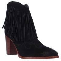 Sam Edelman Benjie Western Fringe Ankle Boots - Black Suede, 9 Us / 39 Eu on sale Sam Edelman Benjie Western Fringe Ankle Boots - Black Suede, 9 Us / 39 Eu on sale