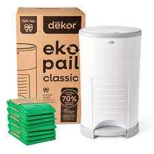 Diaper EKO Classic Diaper Pail Gift Set, White  ONLY Eco-Friendly Diaper Pail
