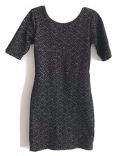 Free People Lady Pucker Dress Size S Black Open Back Fitted